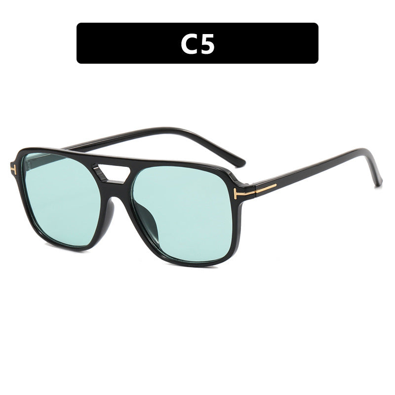 Wholesale PC Double Beam Square T Sunglasses